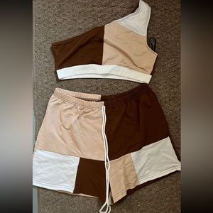 Crop top and shorts set. Never worn!